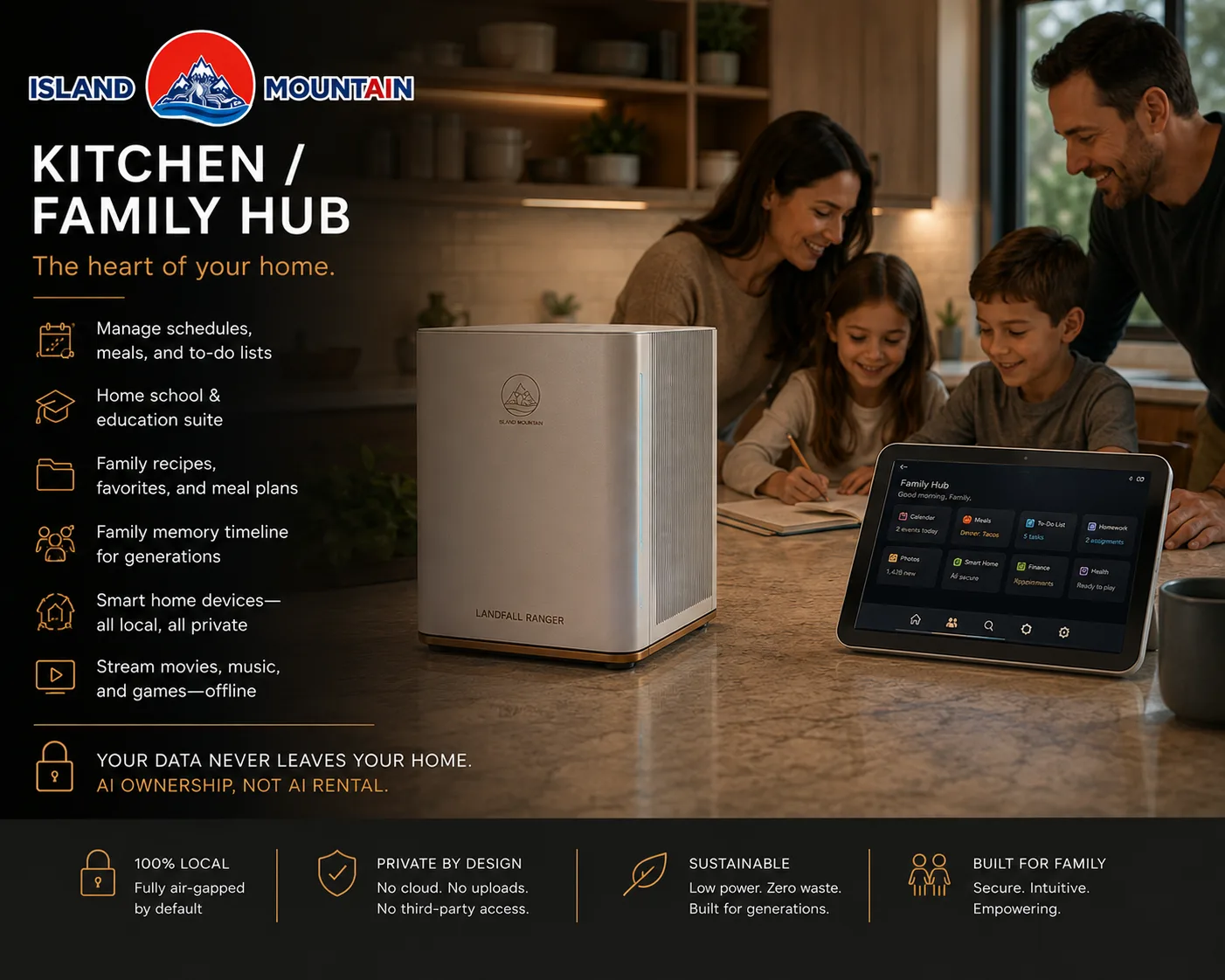 Landfall Ranger in a kitchen family hub